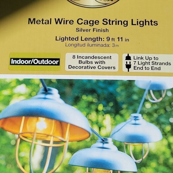 Outdoor Metal wire cage string lights - Picture 2 of 3